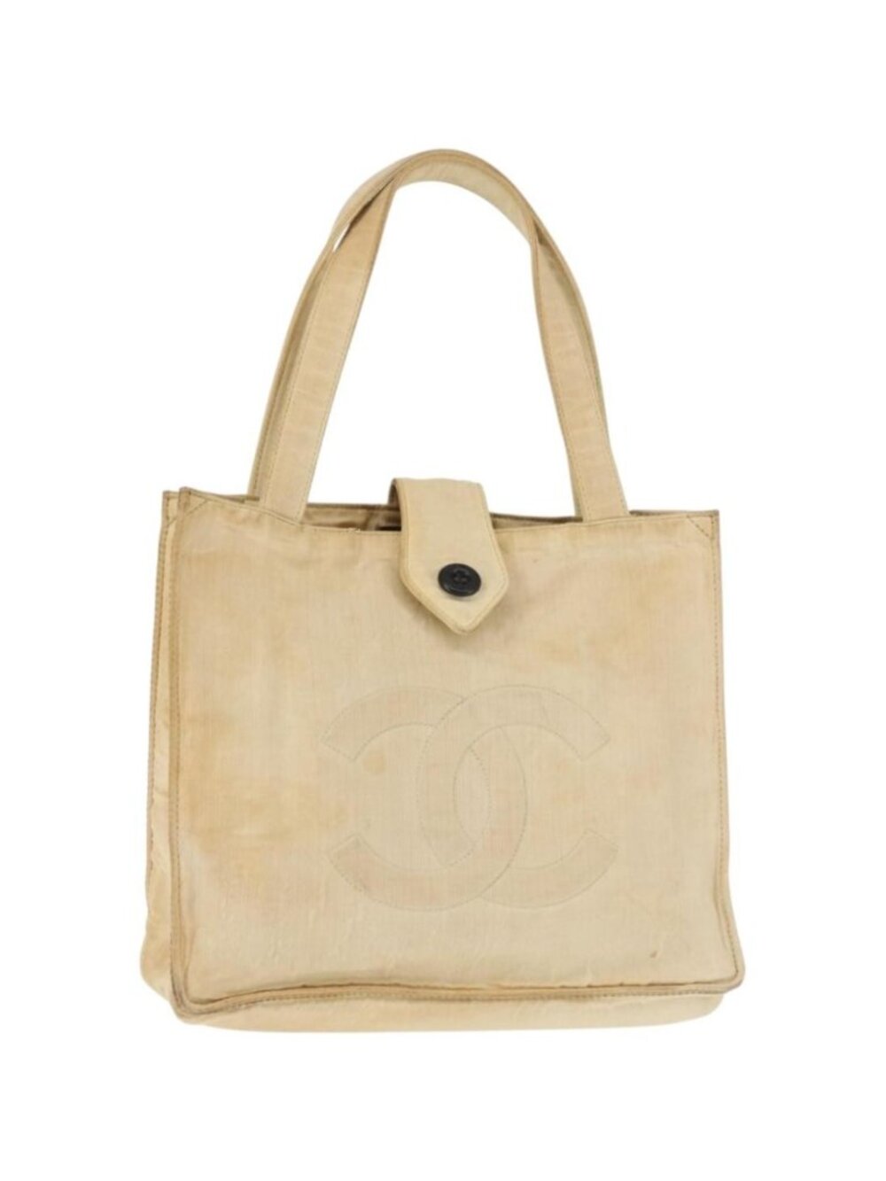 CHANEL Tote Bag Nylon Beige CC